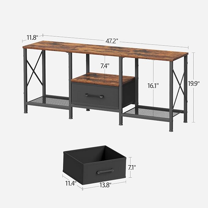 JARHETUN TV Stand with Fabric Drawer, Entertainment Center - Image 3