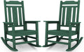 SERWALL HDPE Outdoor Rocking Chair Set of 2, Patio Rocking Chairs Set, Rocking by SERWALL