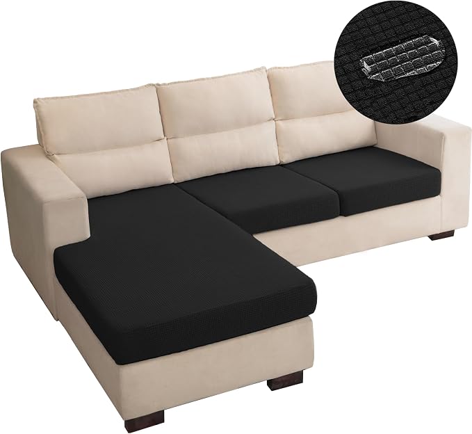Water Repellent L Shaped Couch Covers 3 Pieces Sofa Seat Cushion Slipcovers by TOPYUMH