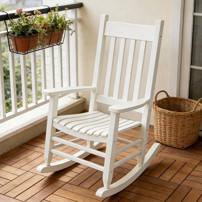 Oversized Outdoor Wooden Rocking Chair - Image 2