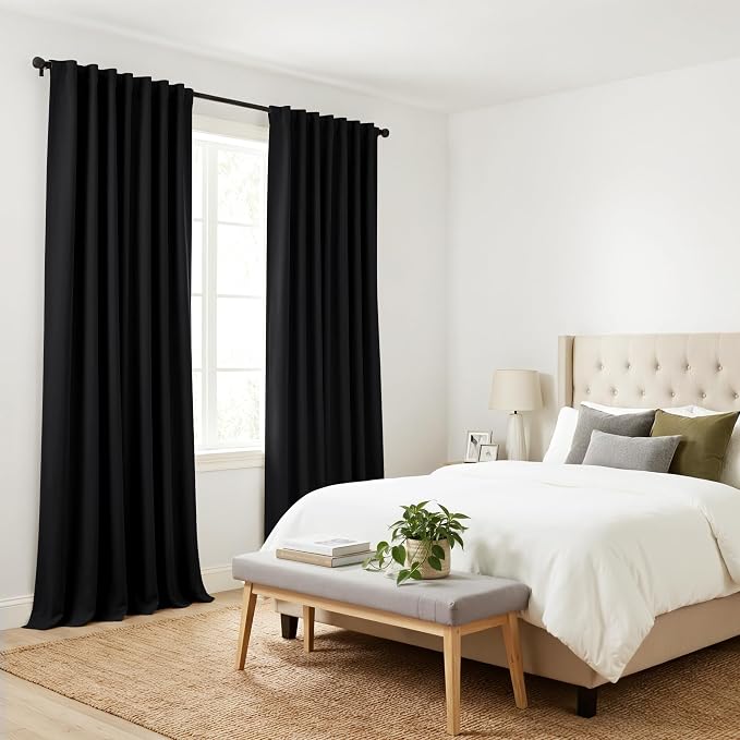 PONY DANCE Black Curtains 84 inch Long 2 Panels Burg - Image 8