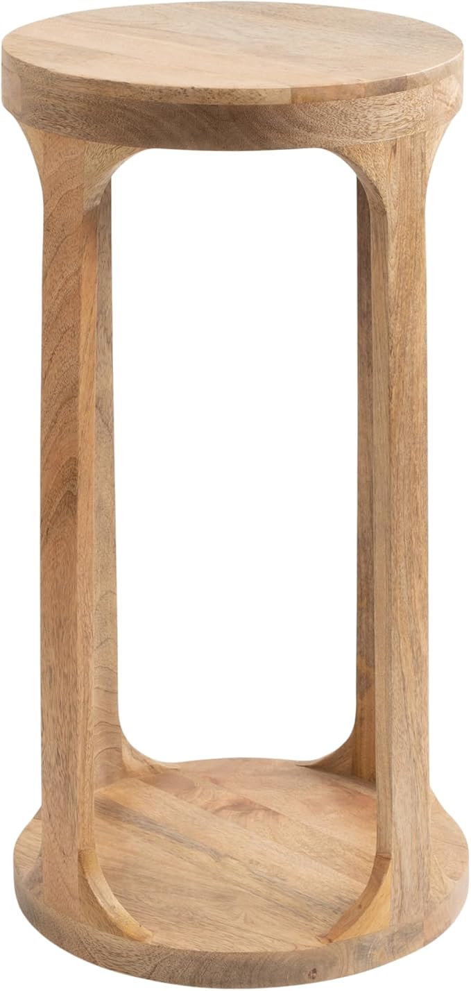 Kate and Laurel Dahl Wooden Round Drink Table; 12 x 23; Natural Brown; - Image 8