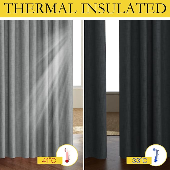 NICETOWN Linen Blackout Curtains - Image 3