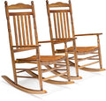 VINGLI Wooden Rocking Chair Outdoor Set of 2, Patio Rockers by VINGLI