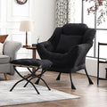 Lazy Chair with Ottoman, Large Accent Chair with Ottoman and a Throw Pillow by HomeEastllyHome