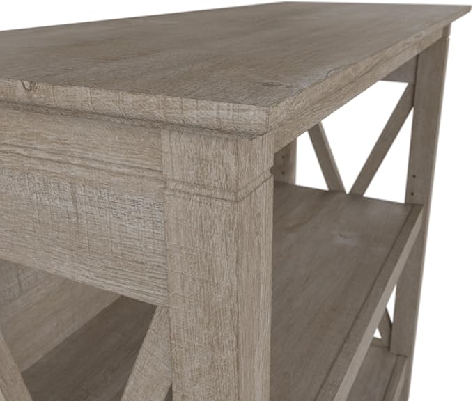 Bush Home Key West Small 2 Shelf Bookcase in Washed Gray, Compact Home Organizer - Image 5