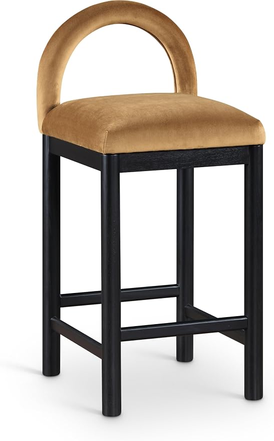 Meridian Furniture 11035Saddle-C Conrad Collection Art Deco Counter Stool by MeridianFurniture