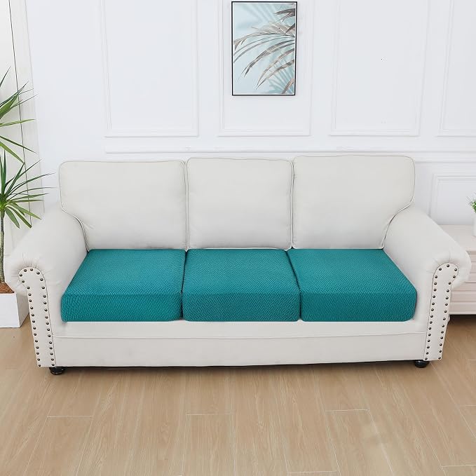 Smiry Waterproof Couch Cushion Covers, Stretch Jacquard Thick Sofa Cushion - Image 5