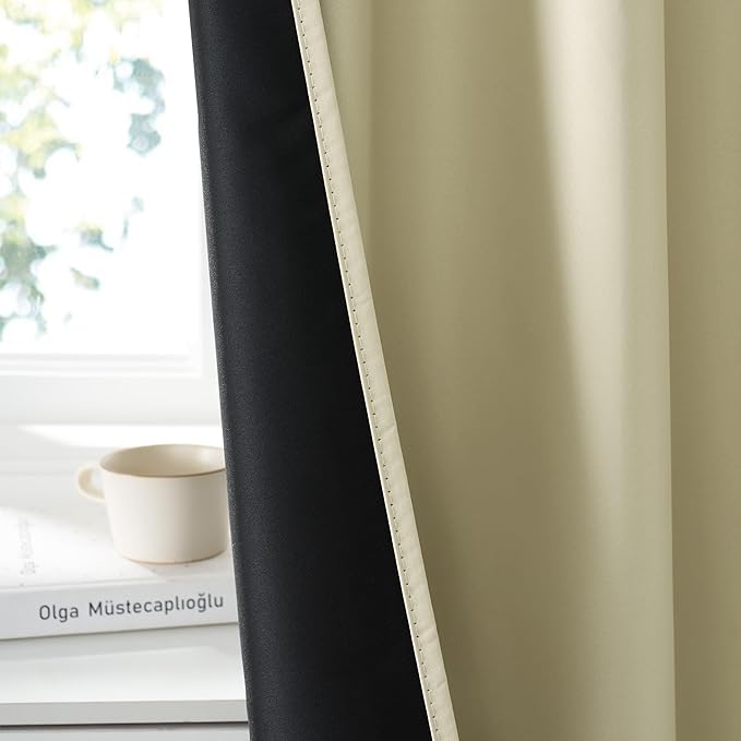 RYB HOME 100% Blackout Basement Curtains 24 inches Long, Heat & UV Blocking - Image 4