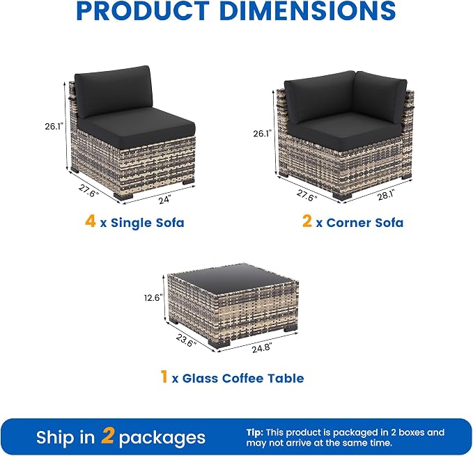 Patio Furniture Sets, 7-Piece Outdoor Patio Furniture - Image 8