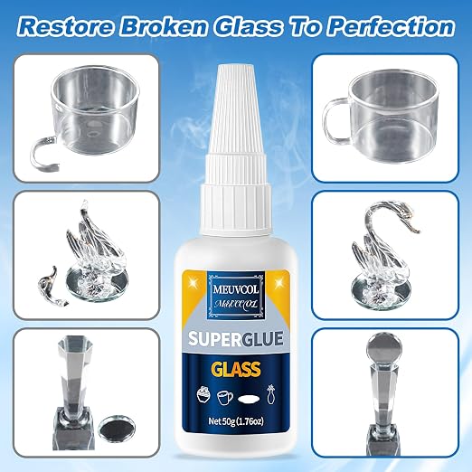 Glass Glue, 100g Ultra Strong Clear, Waterproof & Fast Super Glue, Curing - Image 2