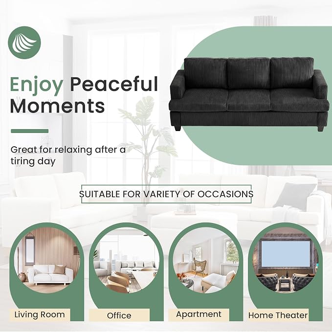 YOUDENOVA 2 Piece Set Comfy Sofa Couch, 2 3-Seater Sofa - Image 7