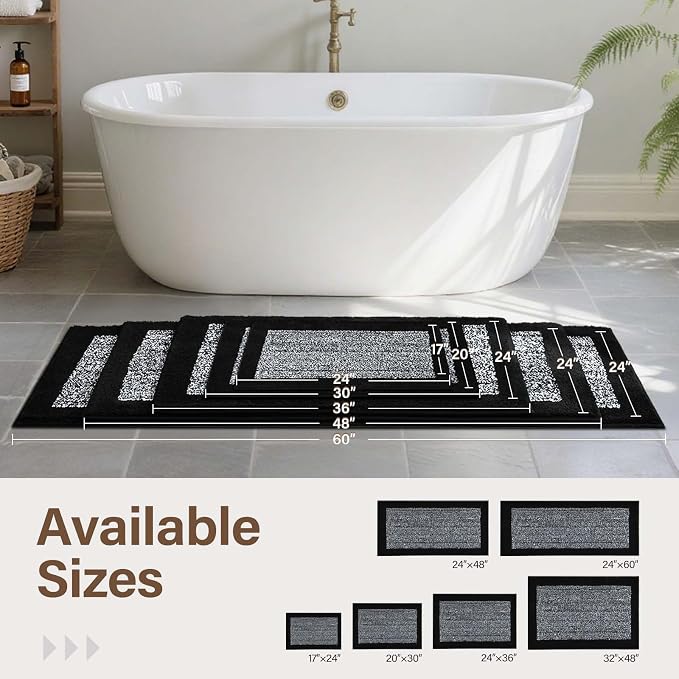 48x24 Long Bathroom Rugs Washable Non Slip, Soft Absorbent Quick Dry Mats - Image 6