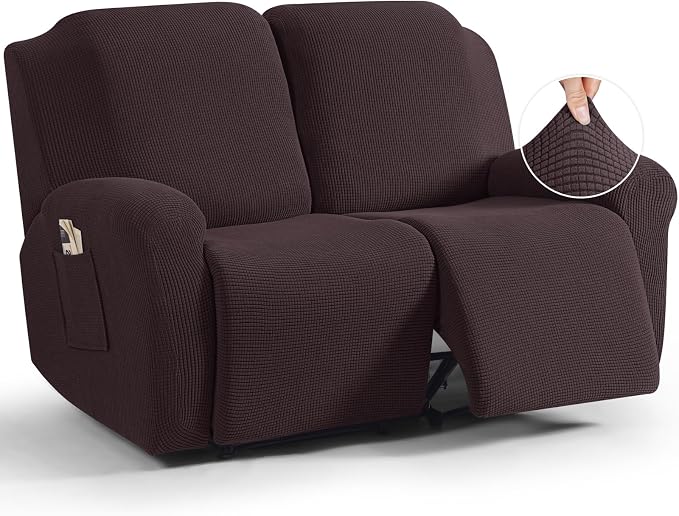 TAOCOCO Recliner Loveseat Slipcover, 6 Pieces Dual Recliner Sofa Covers by TAOCOCO