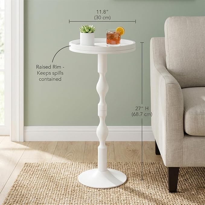 Small Round Drink Table, Pedestal Tables, Small Round Side Table - Image 3
