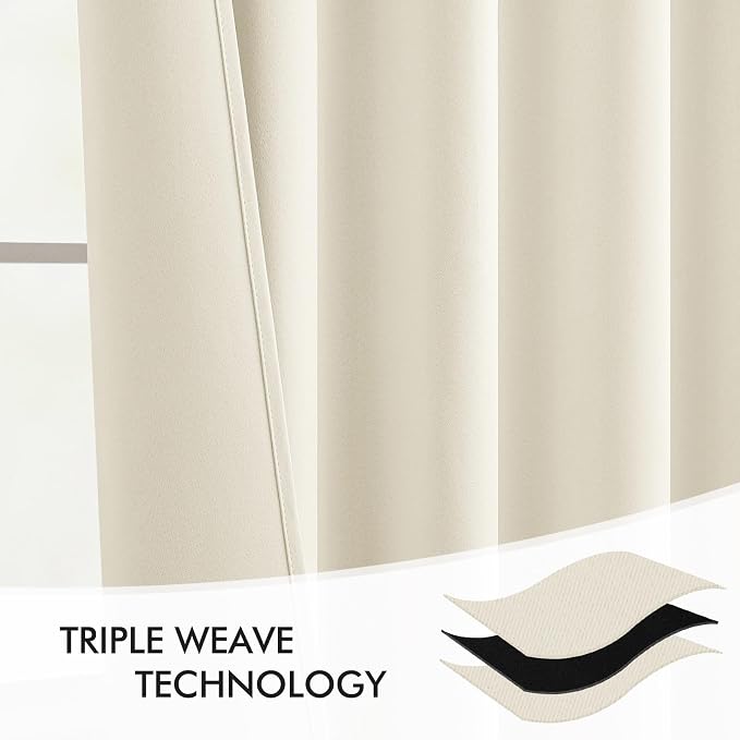 MIULEE Birch Back Tab Blackout Curtains 63 Inch Length 2 Panels Set - Image 7
