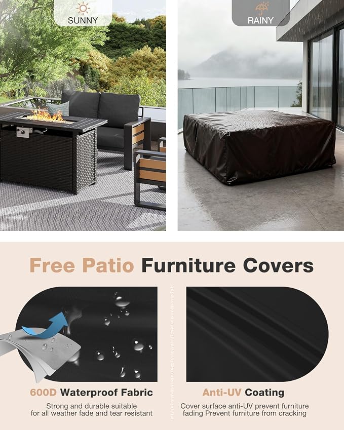 Aoxun Aluminum Patio Furniture Set - Image 9