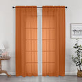 OWENIE Sheer Orange Curtains, Sheer Curtains 78 inch Length 2 Panels Set by OWENIE