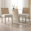 LZAREAL Farmhouse Dining Chairs Set of 2 Linen Fabric Upholstered Accent Side by LZAREALBetterRoomForRealLiving