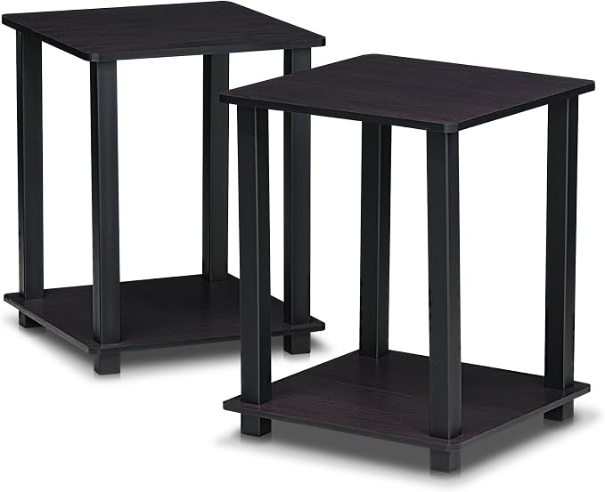 Furinno SIMPLISTIC Side Table Set of 2, 2-Tier Square Modern End Table by Furinno-FitsYourSpaceFitsYourBudget
