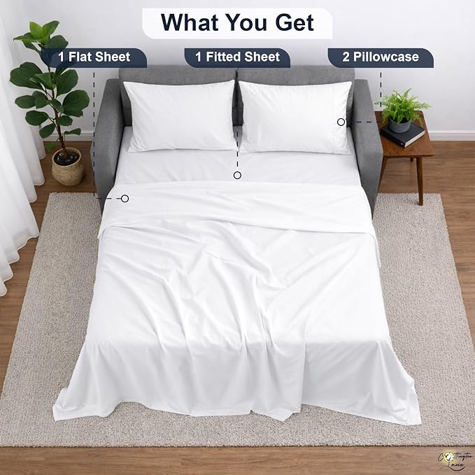 Cottington Lane Sleeper Sofa Sheets Queen Size, 4 Piece Premium Quality 100% - Image 5