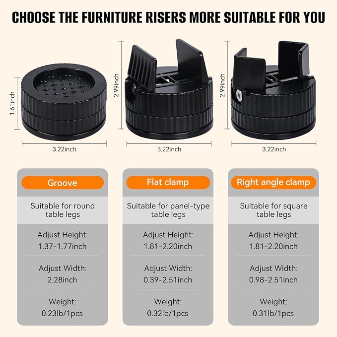 Adjustable Furniture Risers 1 inch - Image 2