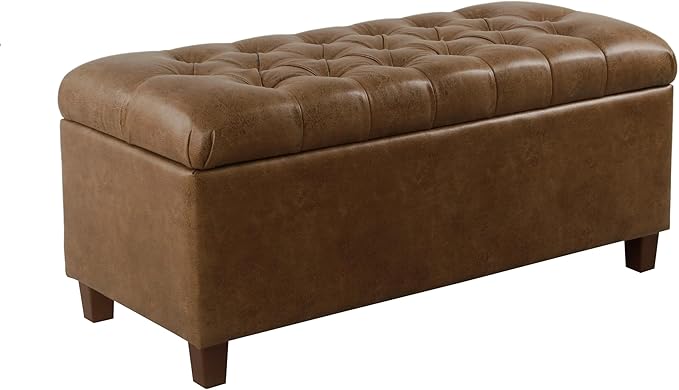 Homepop Home Decor | Button Tufted Storage Bench | Ottoman Bench by HomePop