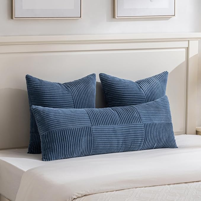 Fancy Homi 2 Packs Dusty Blue Decorative Throw Pillow Covers 18x18 Inch - Image 5