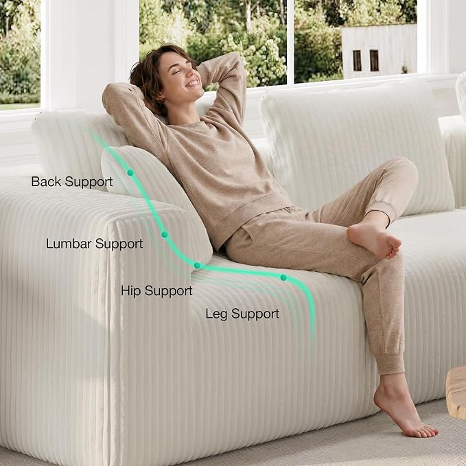 Novilla 106" Modular Sectional Sofa, Modern Cloud Sectional Couch - Image 9