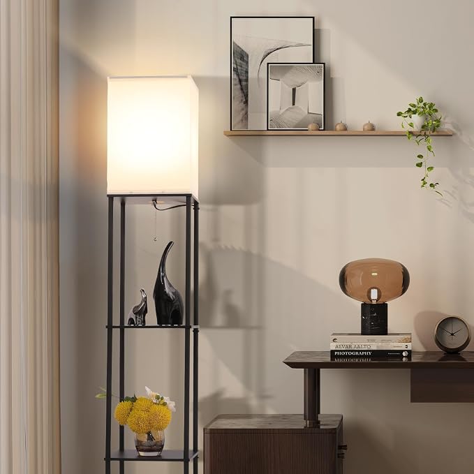 Gupuzm Floor Lamp with Shelves, with Modern Square Standing Lamp with Smart APP - Image 5