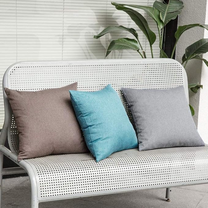 MIULEE Pack of 2 Decorative Outdoor Solid Waterproof Throw Pillow Covers Faux - Image 5