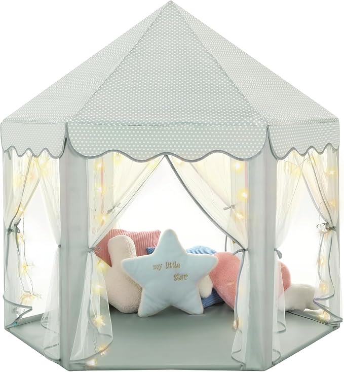 Monobeach Princess Tent Girls Celadon Large Playhouse Kids Castle Play Tent by Monobeach