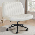 OLIXIS Criss Cross Chair with Wheels Wide Cross Legged Office Desk Vanity Chair by OLIXIS