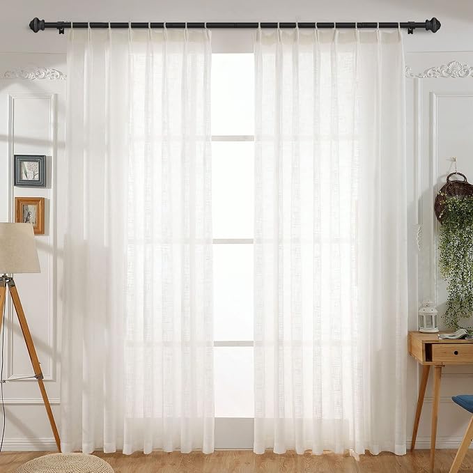 Curtain Rods for Windows 36-78 inch, 5/8 inch Matte Black Curtain Rod - Image 7