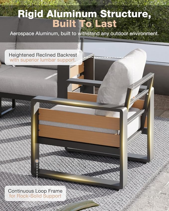 Aoxun Aluminum Patio Furniture Set - Image 4