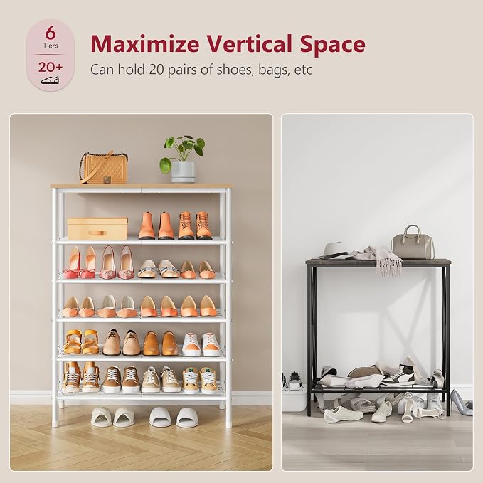 Tajsoon 6 Tier Shoe Rack Organizer - Image 4
