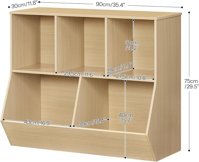 HOOBRO Kids Bookshelf, Bookcase Footboard, Toy Storage Cubby, Children's Toy - Image 3