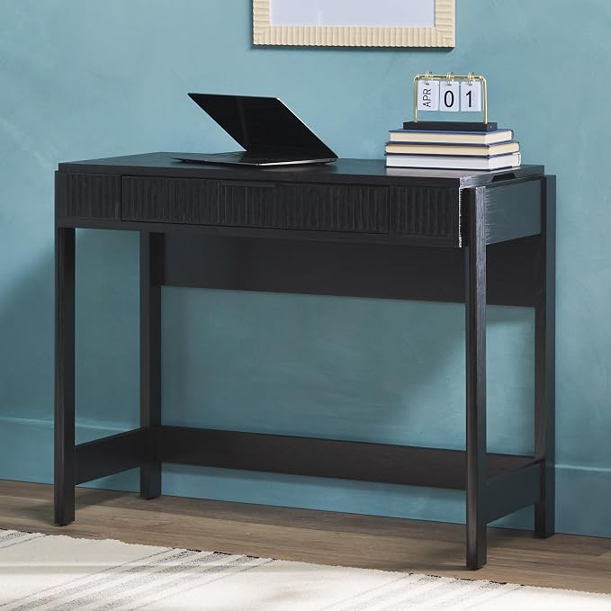 Walker Edison Transitional Style Furniture, Reeded Detail, Lift-Top Desk - Image 2