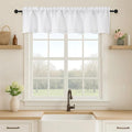 OVZME White Valance for Windows, Light Filtering Thick Textured Small Short by OVZME