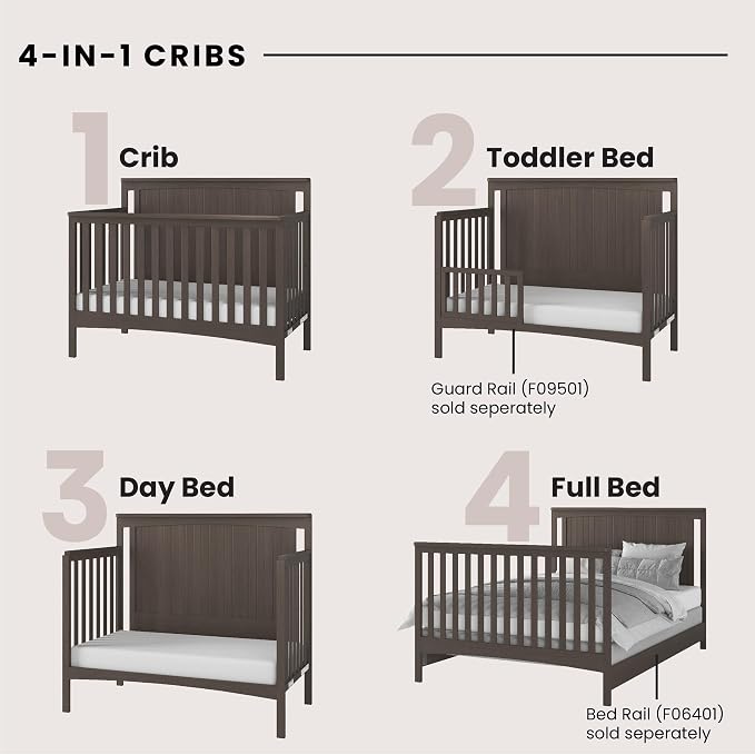 Child Craft Scout 4-in-1 Convertible Baby Crib Nursery Furniture Set - Image 3