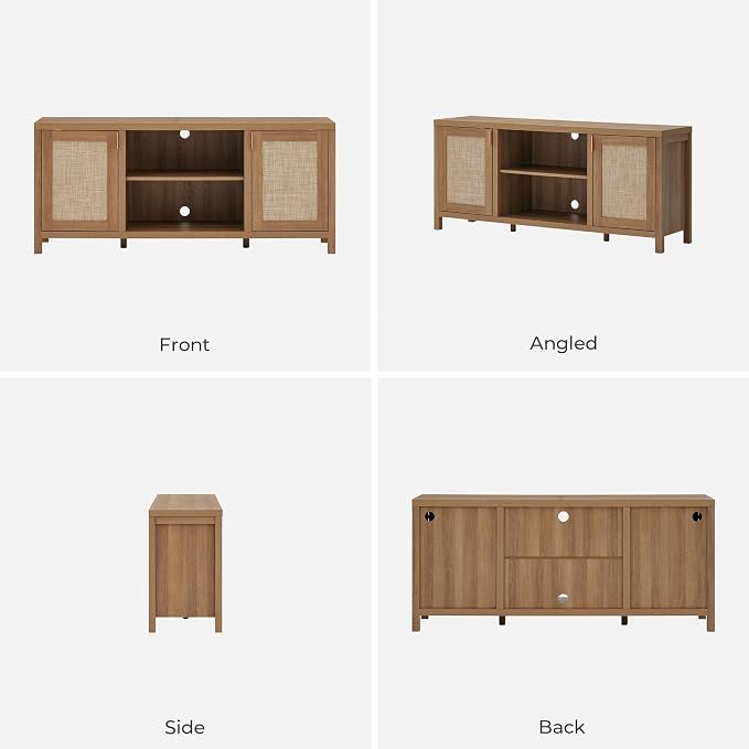 SICOTAS TV Stands for Living Room : Rattan TV Console Cabinet - Image 7