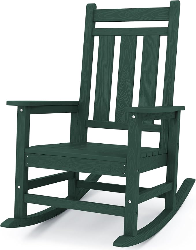 KINGYES Oversized Outdoor Rocking Chair, All-Weather Patio Rocking Chairs by KINGYES