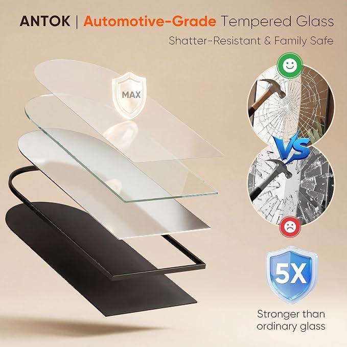 Antok 71" x32” Arched Full Length Floor Mirror, Free Standing/Wall Mount/Leaning - Image 7