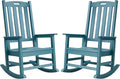 Psilvam Oversized Outdoor Rocking Chair Set of 2, HDPE Porch Rocker by PsilvamGardenFurniture