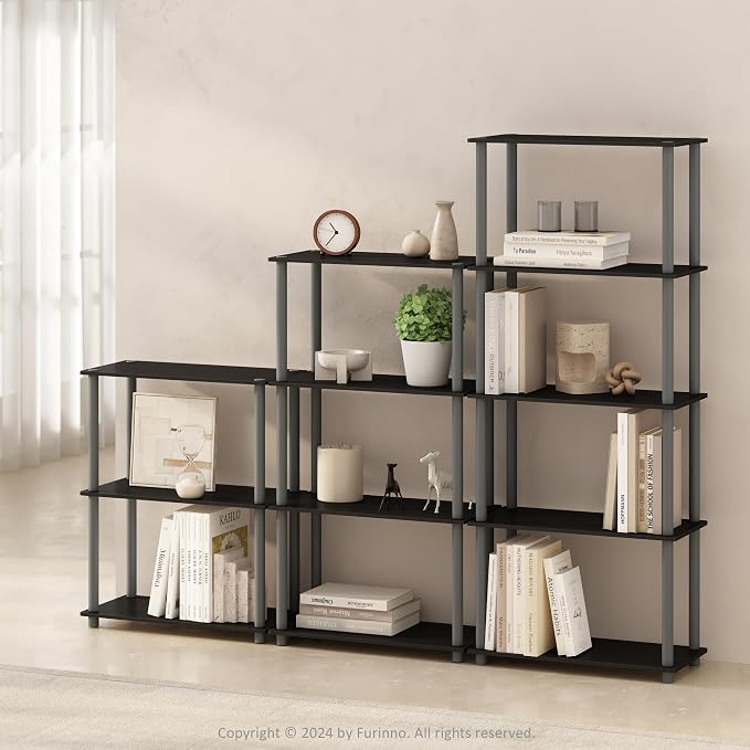 Furinno Turn-N-Tube Book Shelf, 3-Tier Bookshelf, Bookcase - Image 2