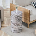 Round End Table Living Room Table, Faux Marble Sofa Couch Side Table, Bedside by BAOPIN