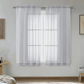 OVZME Light Grey Sheer Curtains 54 Inches Long 2 Panels by OVZME