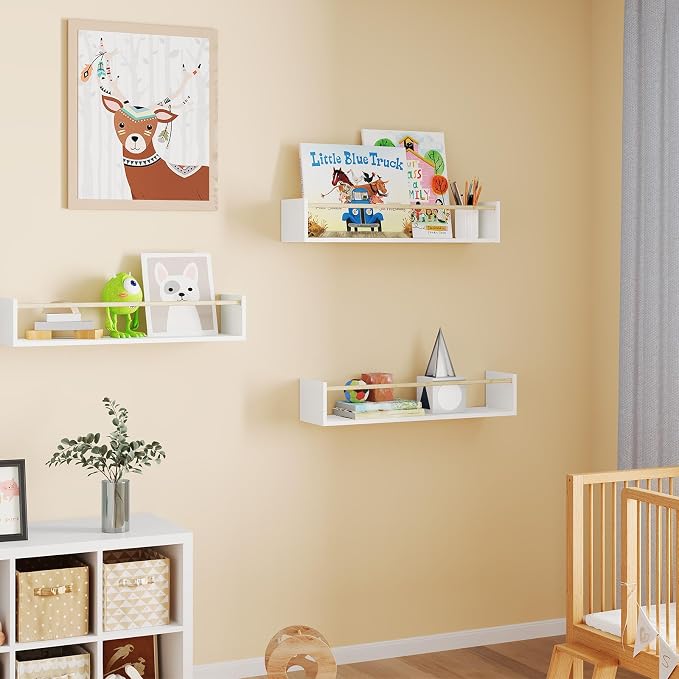Fixwal Nursery Bookshelves, 16.5 Inch Floating Shelves - Image 4