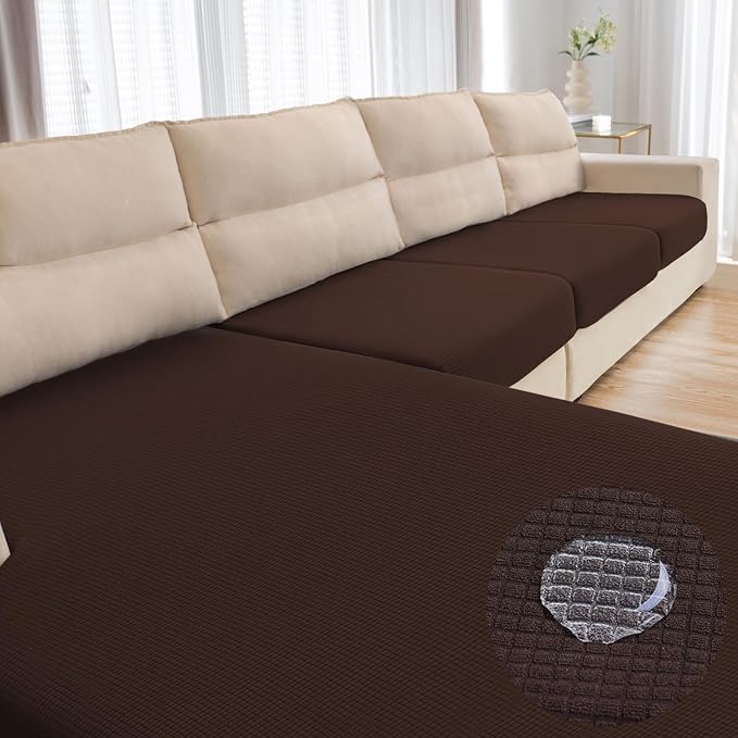 Water Repellent Couch Cushion Cover 3 Pieces Sofa Seat Cushion Covers, Stretch by TOPYUMH