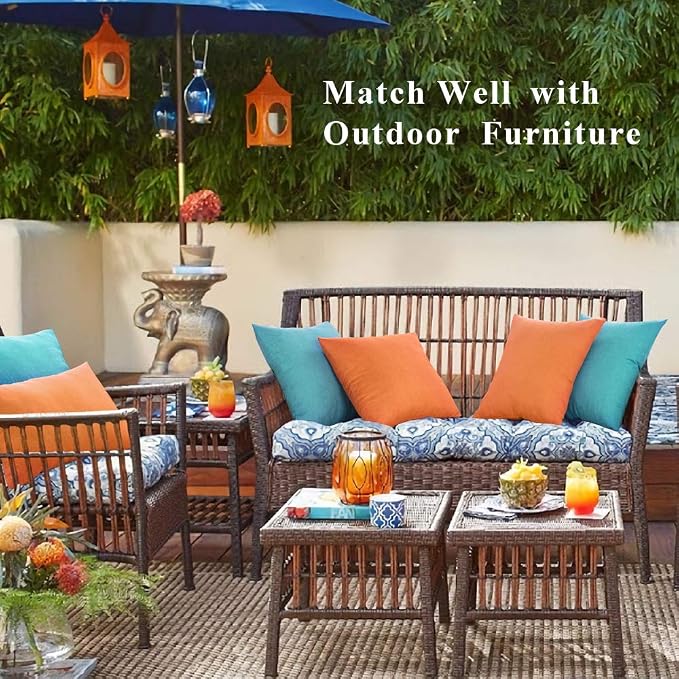 MIULEE Pack of 2 Decorative Outdoor Solid Waterproof Throw Pillow Covers Faux - Image 3